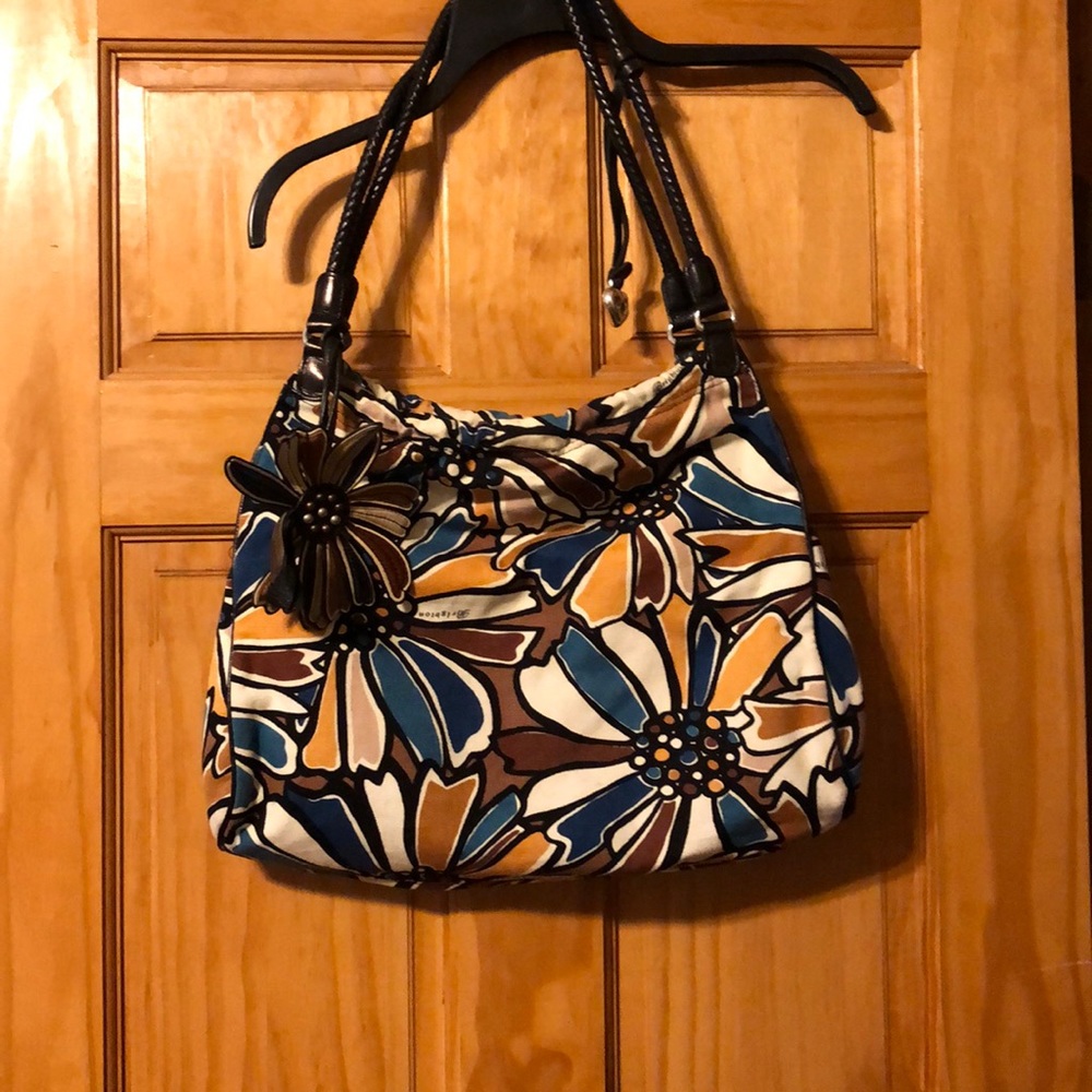 Brighton Floral Shoulder Bag in Brown, Blue, Cream, Tan